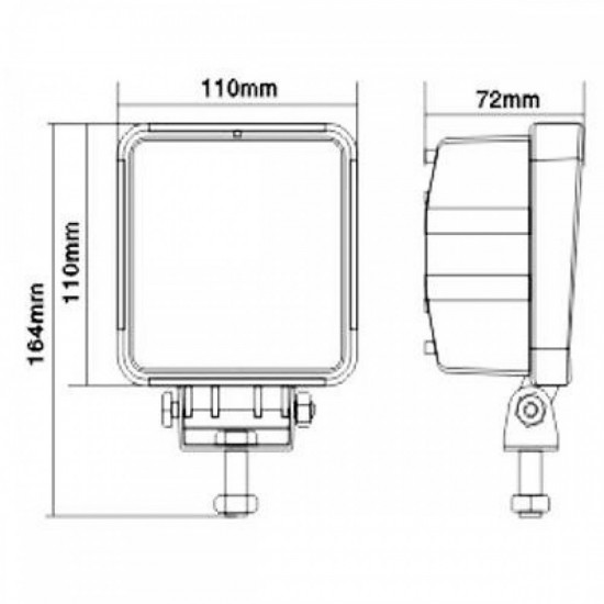 LED ΠΡΟΒΟΛΕΑΣ AYTOKINHTOY ΤΕΤΡΑΓΩΝΟΣ  IP67 48W