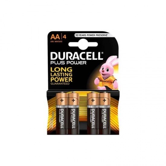 DURACELL PLUS POWER ΑΛΚΑΛΙΚΕΣ ΜΠΑΤΑΡΙΕΣ AA 1.5V 4τμχ