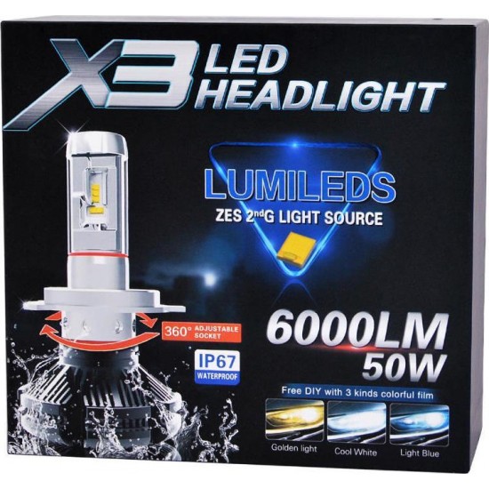 LED AYTOKINHTOY X3 H3 50W