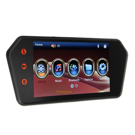 Οθόνη Αφής 7" για Εσωτερικό Καθρέφτη Αυτοκινήτου Universal με Bluetooth/USB