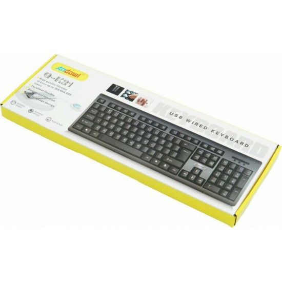 ΕΝΣΥΡΜΑΤΟ ΠΛΗΚΤΡΟΛΟΓΙΟ ANDOWL USB KEYBOARD US Q-K21