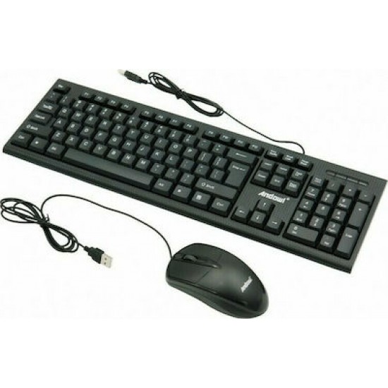 ΕΝΣΥΡΜΑΤΟ ΠΛΗΚΤΡΟΛΟΓΙΟ ΚΑΙ ΠΟΝΤΙΚΙ ANDOWL USB KEYBOARD Q-K20