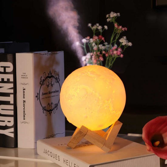 Φωτιστικό Moon Light & Υγραντήρας με 2 Χρωματισμούς LED Αφής - Led Light Humidifier