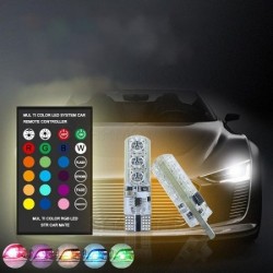 LED RGB ψείρες αυτοκινήτου Τ10 με τηλεχειριστήριο LED RGB ψείρες αυτοκινήτου Τ10 με τηλεχειριστήριο