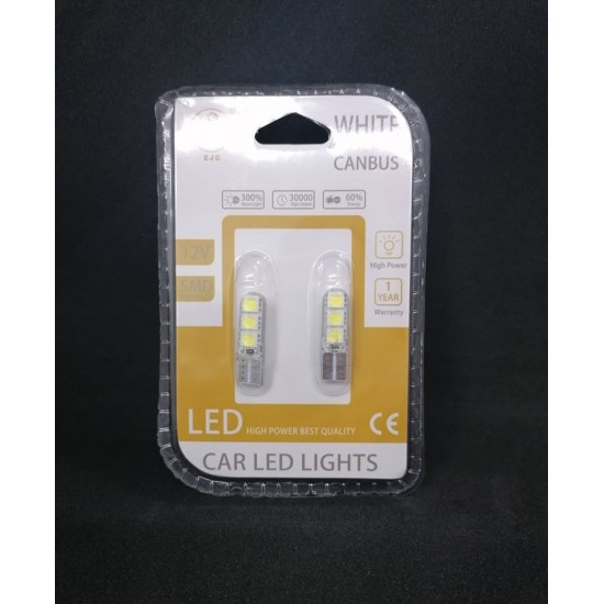 T-10 LED ΛΑΜΠΑ DC 12V (ΣΕΤ 2ΤΜΧ)