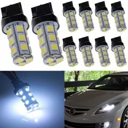 LED ΜΕ 18 SMD 5050 T20 3157 W21 / 5W WEDGE DOUBLE WHITE FILAMENT 15MM ΔΙΑΜΕΤΡΟ