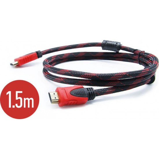 Καλώδιο HDMI Αρσενικό σε HDMI Αρσενικό 1.5m Gold plated version 1.4