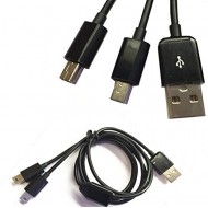 Καλώδιο USB σε διπλό Mini Usb 1μ